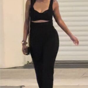 PrettyLittleThing Black Flare Jumpsuit